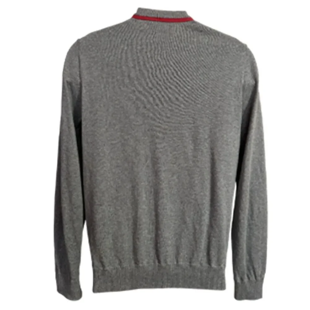 Stock Gray Retro Button Front Cardigan Sweater with pockets Size M